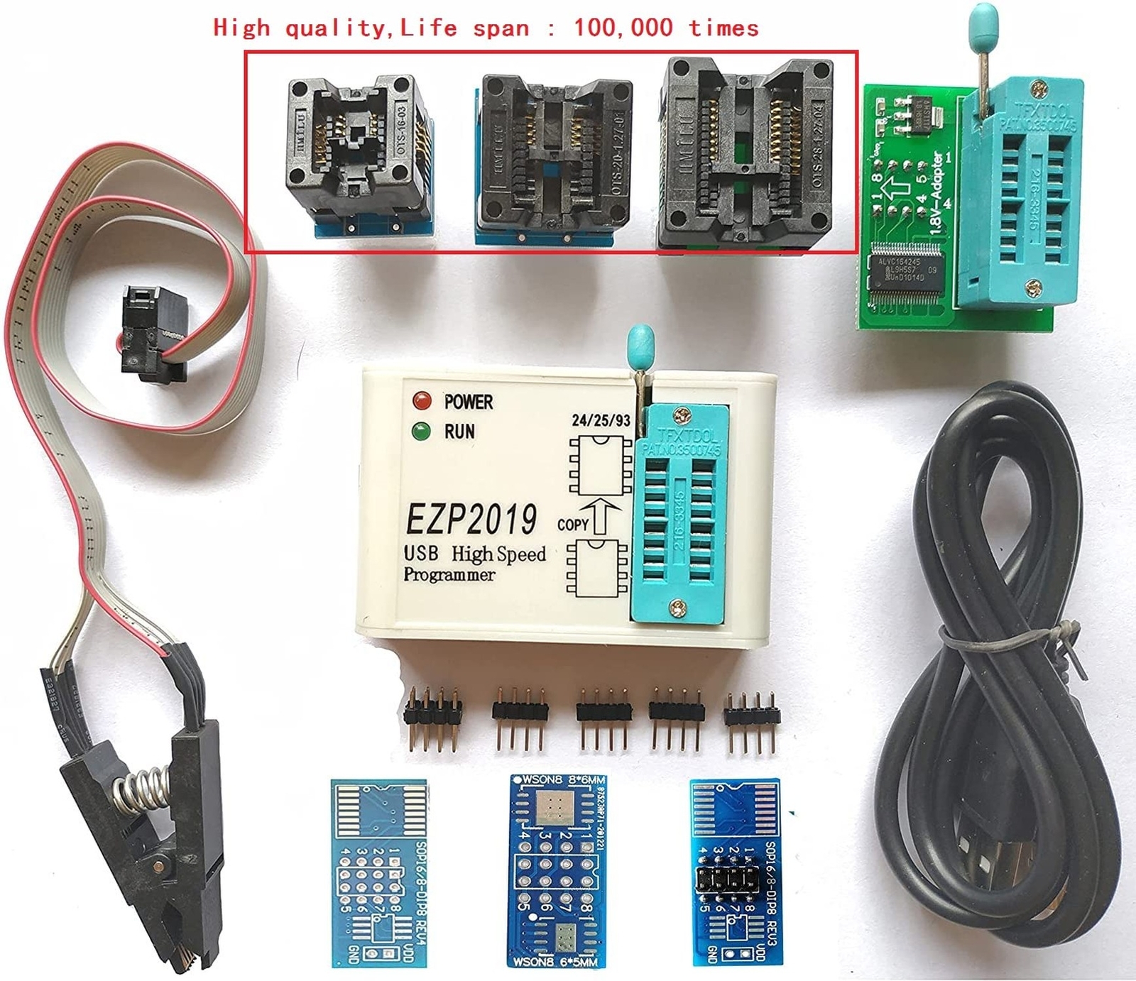 EZP2019 High Speed USB SPI chip Programmer IC eprom Programmer Socket Support...