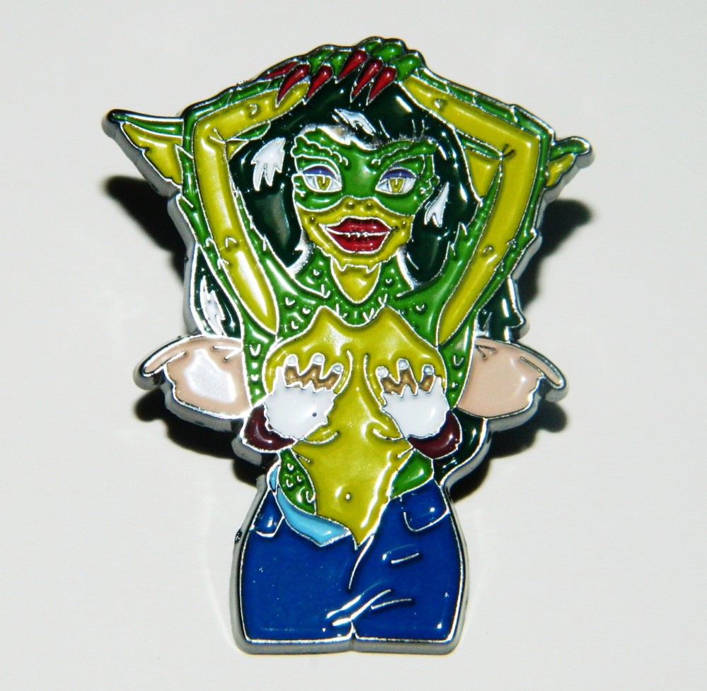 Gremlins Movie Lady Gremlin On Gizmo Die-Cut Metal Enamel Pin NEW UNUSED