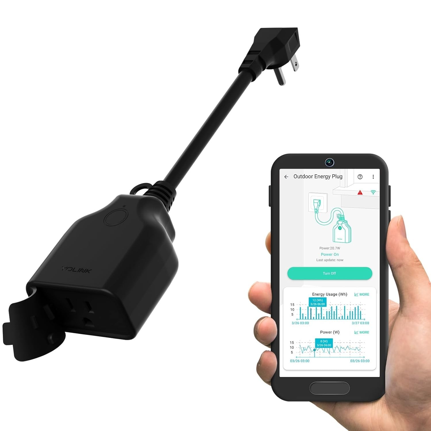 Smart Outdoor Energy Plug 1800W,  – Real-Time Monitoring & Safety Features
