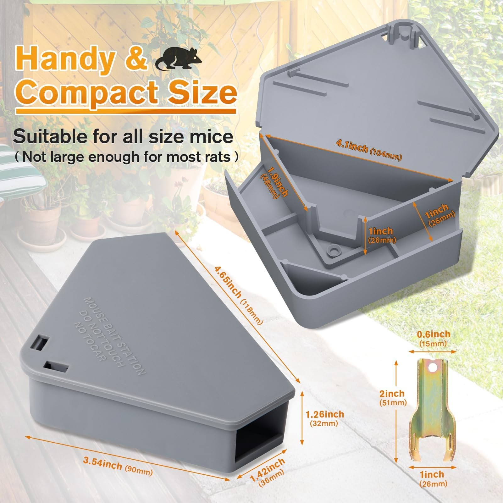 Anblak Mouse Station with Keys Grey 12 Pack, Key Required Mouse Stations, Mic...