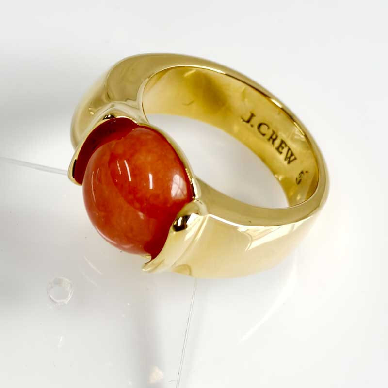 New Jcrew Minimalist Classic Dome Stone solitaire Ring Chic Women Jewelry 3Sizes