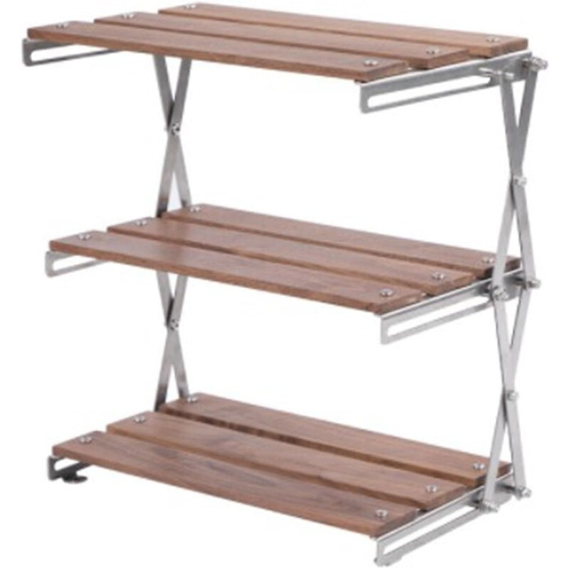 3-Tier Storage Shelf Racks, Folding Shelf Storage Rack for Outdoor Camping