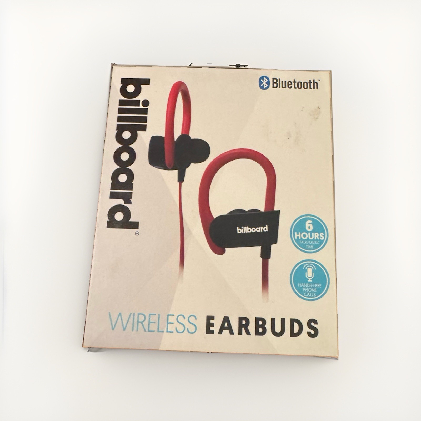 Billboard Wireless Earhook Earbuds With Microphone (Red Wire)