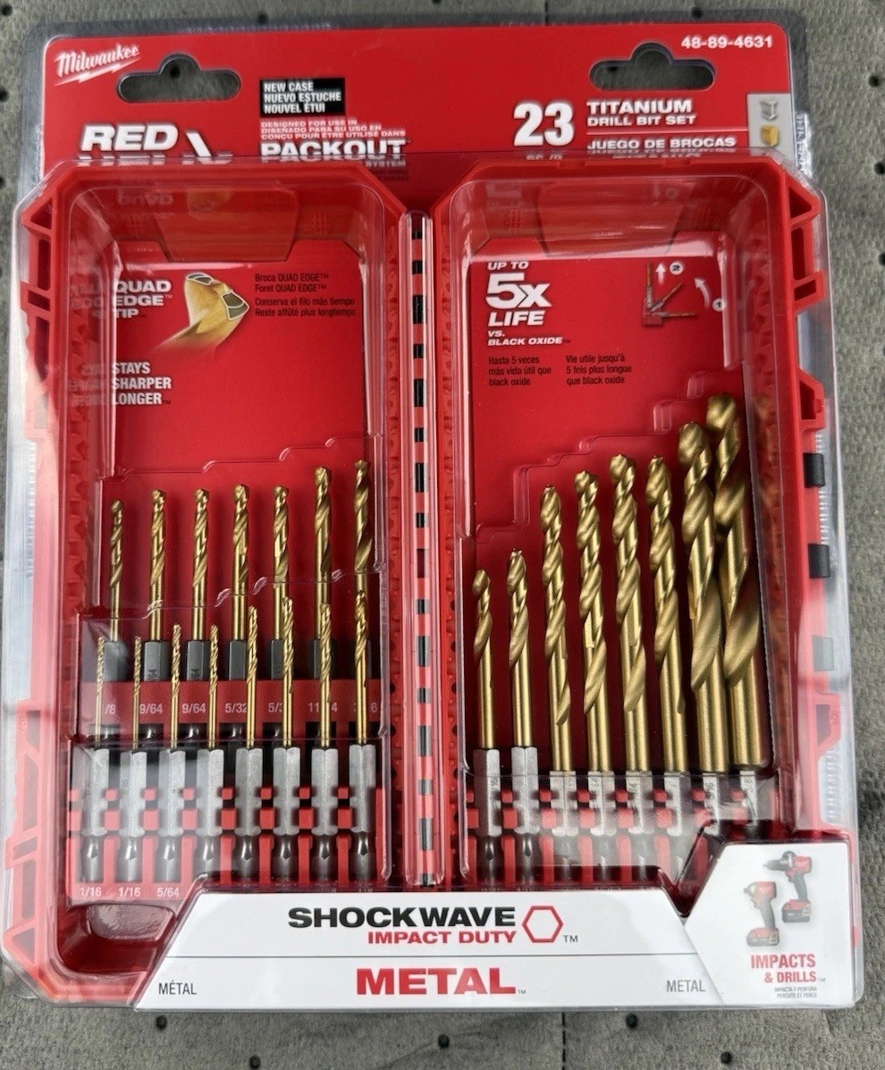 Milwaukee 48-89-4631 Shockwave Titanium Drill Bits Set- 23Pc