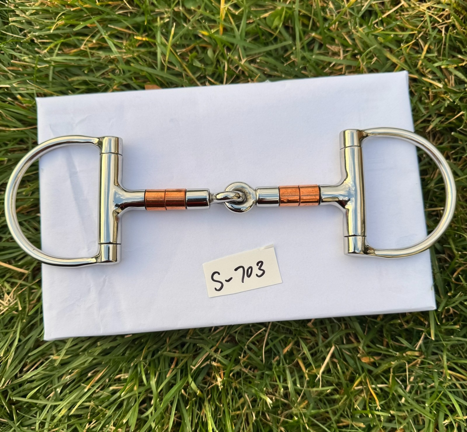 Horse Bit Western Hinged Futurity Low Port D Ring Horse Snaffle W/Roller Copper