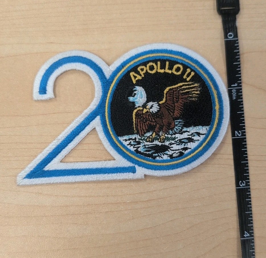 Apollo 11 Moon Landing 20th Anniversary 20 NASA Souvenir Embroidered Patch