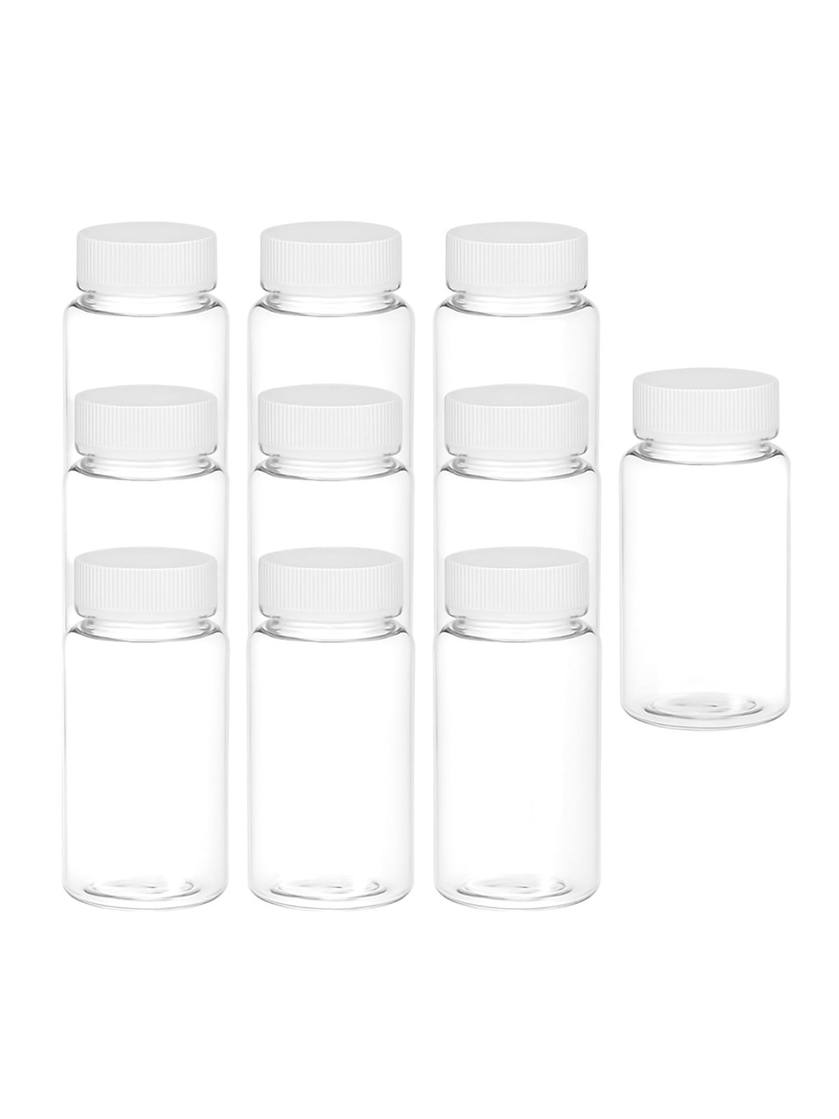 Mercadoba Plastic Pill Bottles 120 ml 4 oz / 32 Dram – Pack of 10 Empty PET J...