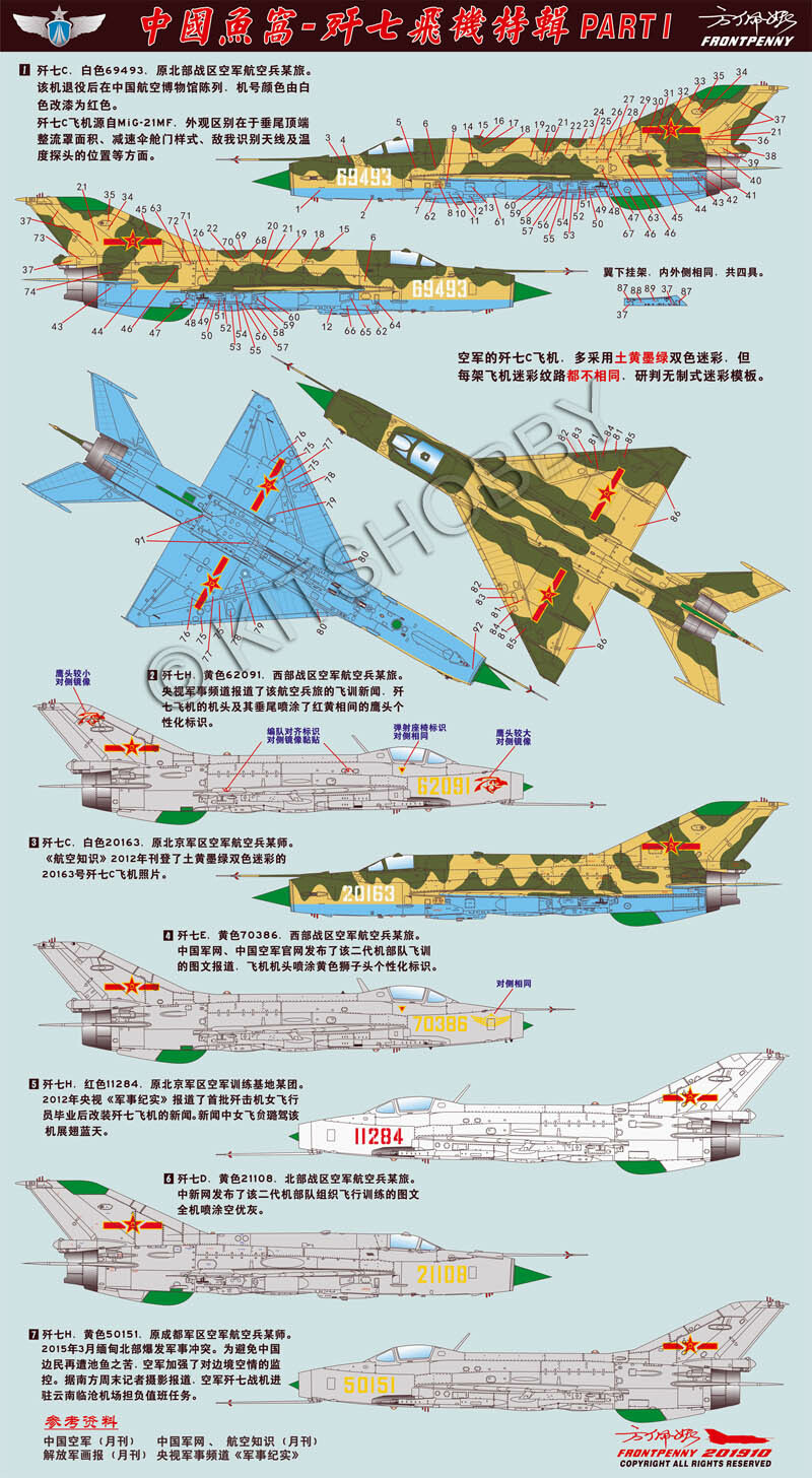 Frontpenny Decal 1/48 J-7 series (Chinese MiG-21) in China Part1