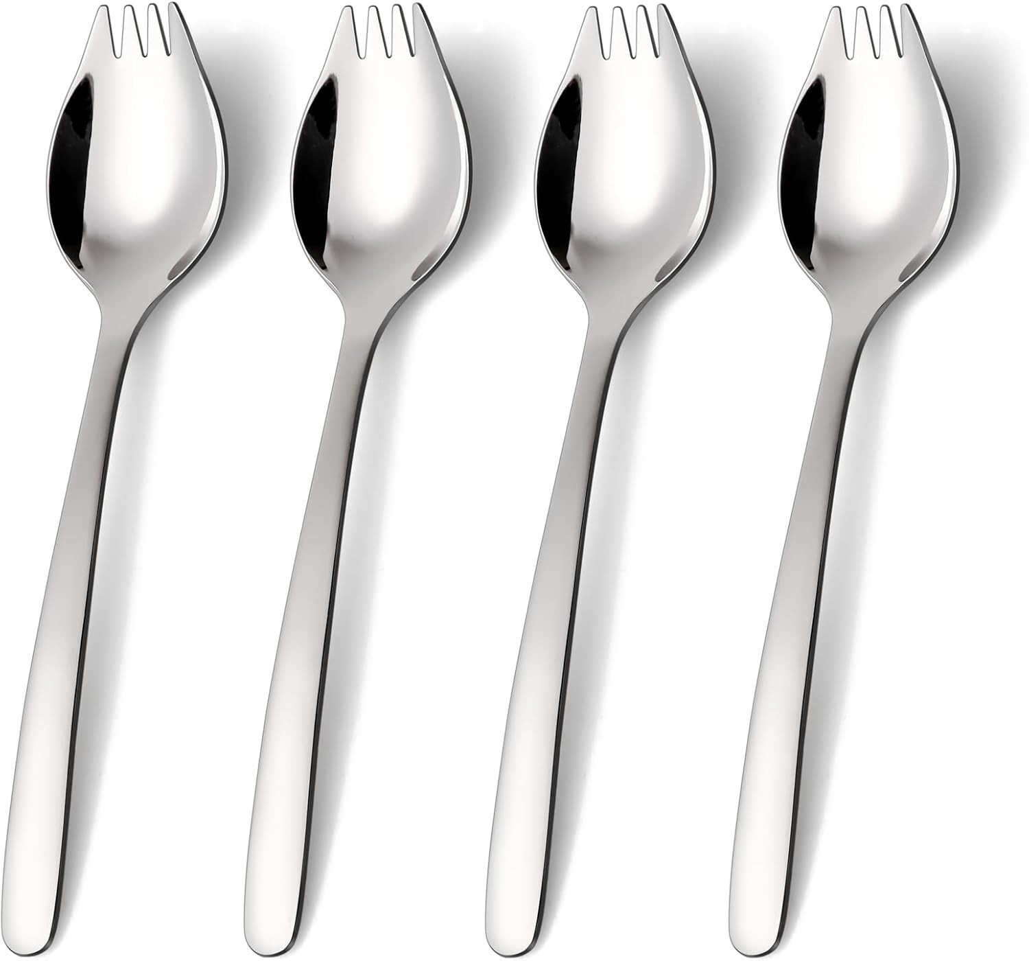 7-Inch Spork Stainless Steel, Reusable Metal Sporks, Set of 4
