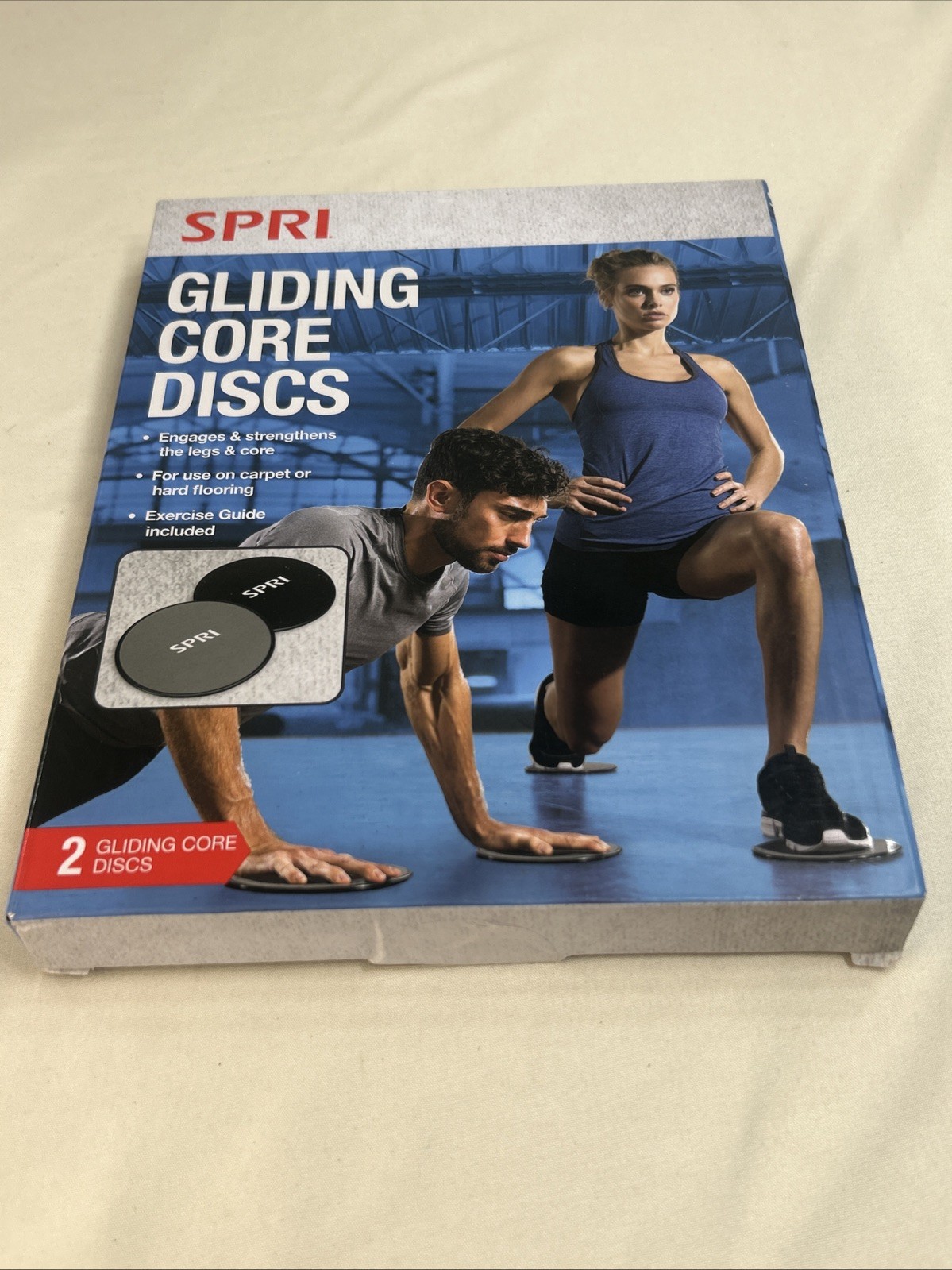 NIB SPRI 2 Gliding Core Discs With Exercise Guide, Strengthens Core & Legs