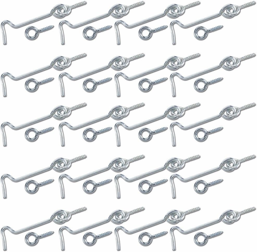 ® 2" Inch Zinc Plated Wire Gate Hook and Eye Latch (Pack of 20)