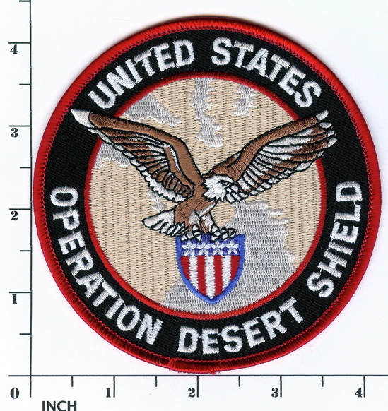 US Operation Desert Shield round PATCH Army/USMC/USN/USAF Persian Gulf Veterans