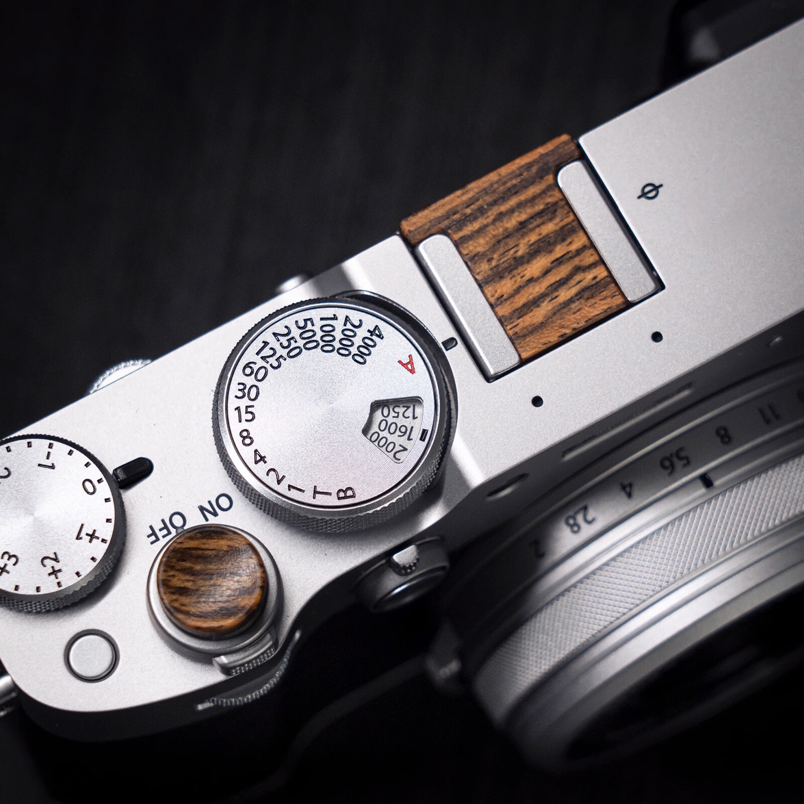 Wood Shutter Release Button +Hot Shoe Cover Cap Kit For Fujifilm X-T50 X100V XT5