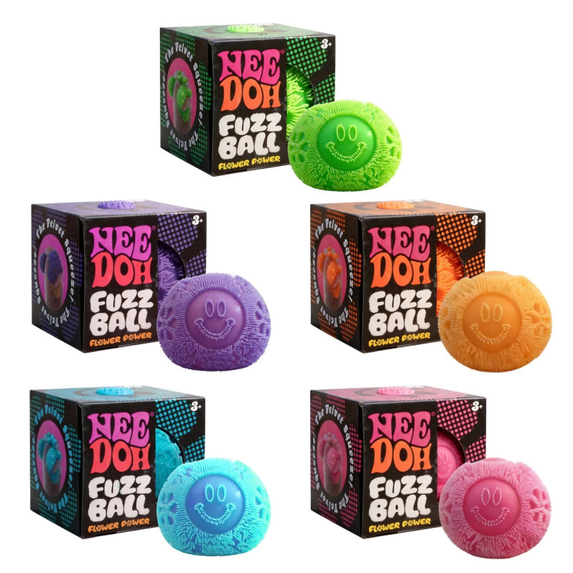 Nee Doh Fuzz Ball Flower Power Wonder Waves Squishy Stress Ball Fidget Toy NIB