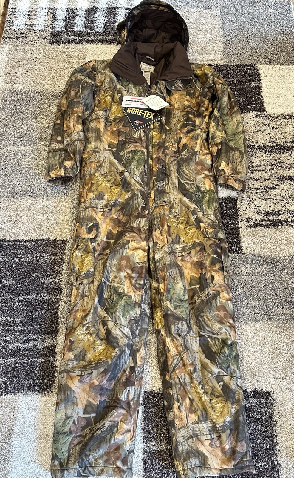 Vintage LL Bean Men’s Large Camo Gore-Tex Zip Insulated Hooded Coveralls - Rare!