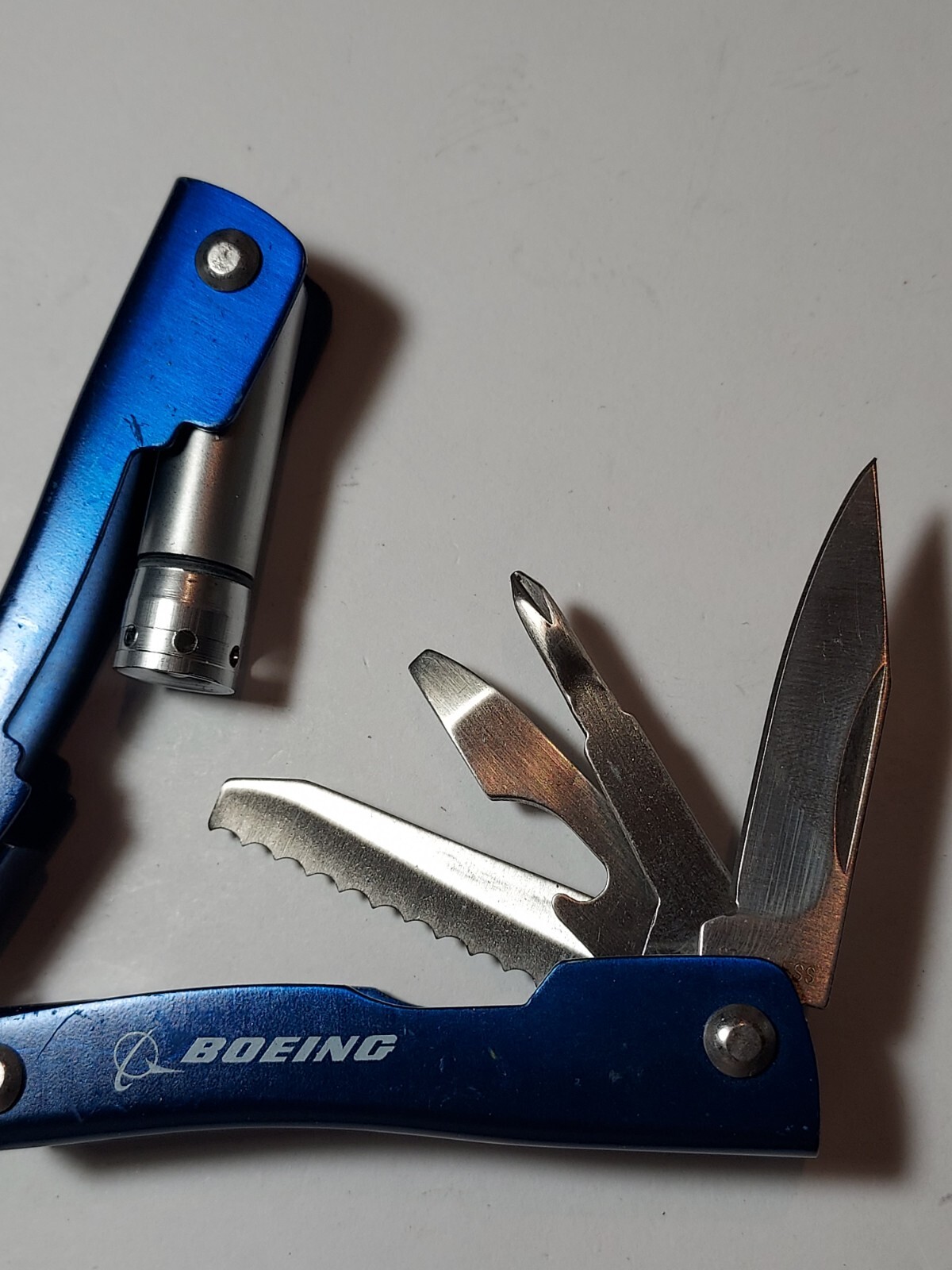 Blue Metal Handles Multi Tool printed Boeing