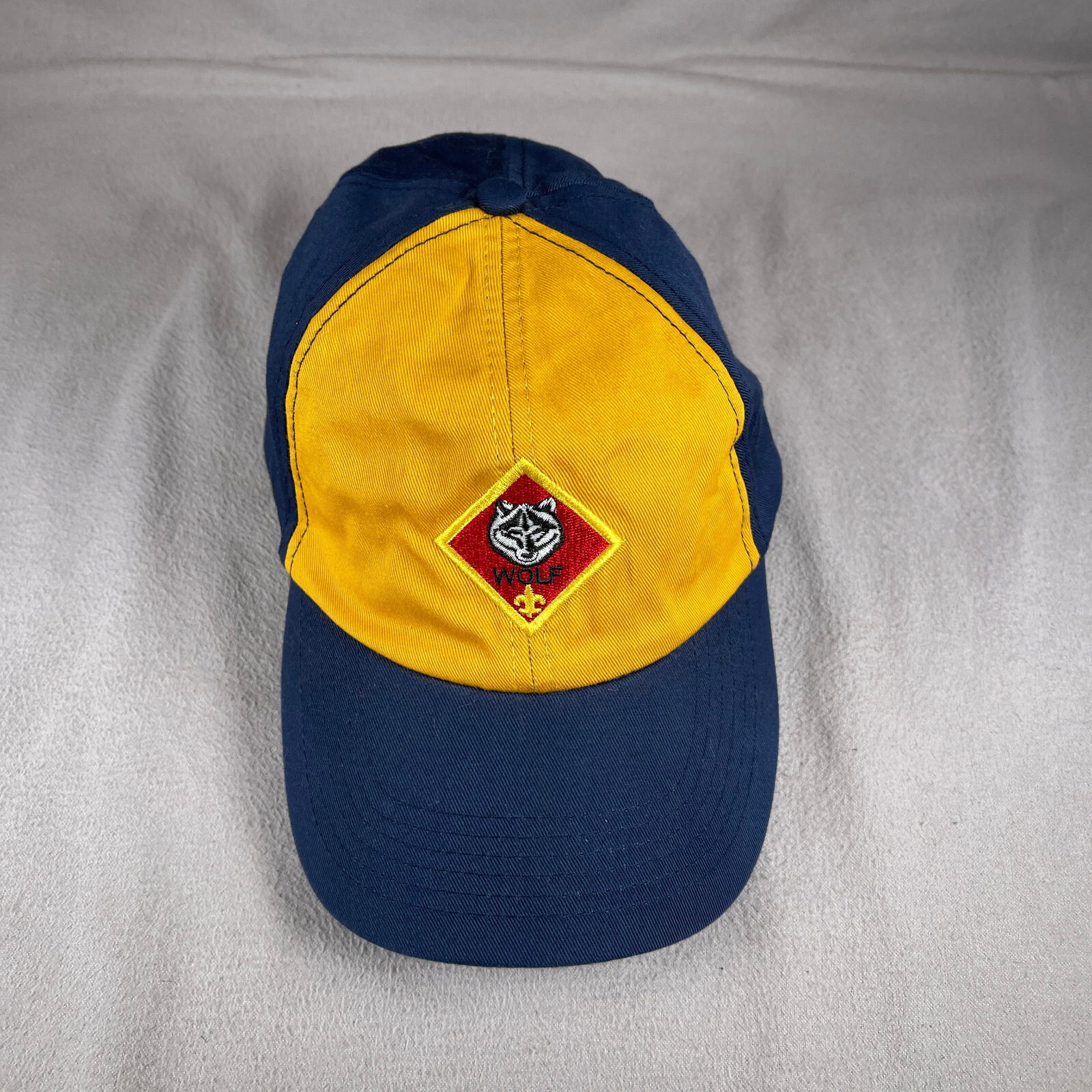 Boy Scouts Wolf Hat Boys One Size Blue Strapback Baseball Cap Embroidered BSOA