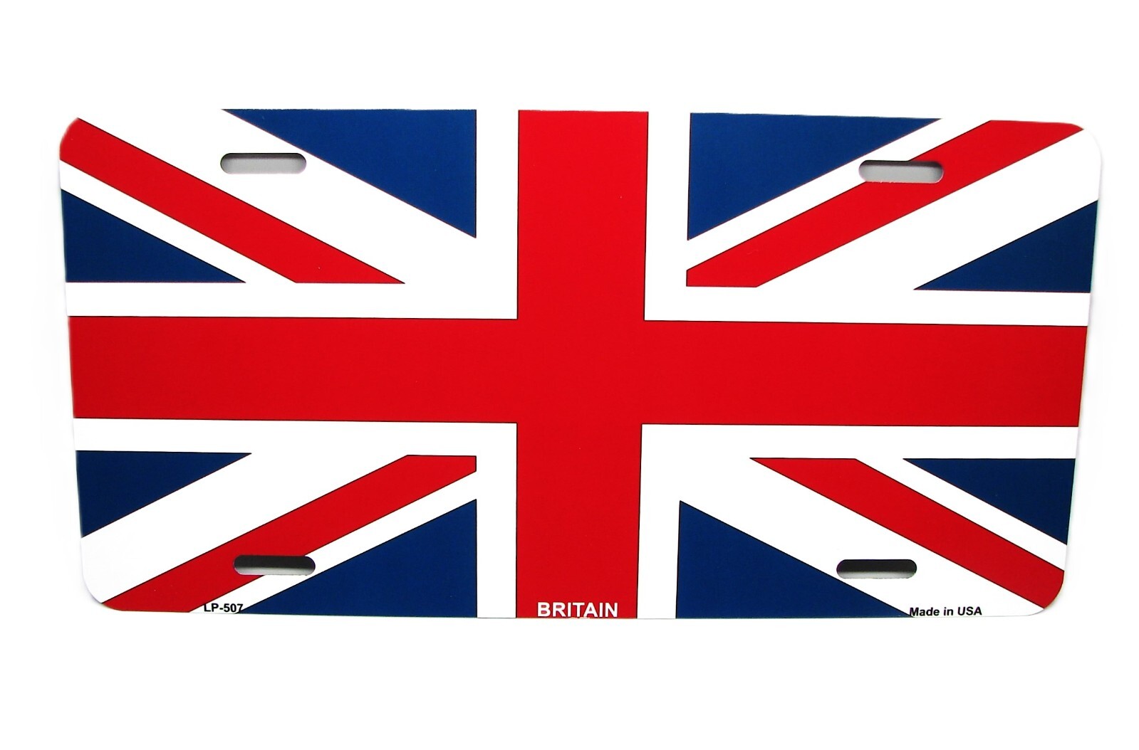 BRITAIN FLAG METAL CAR LICENSE PLATE AUTOTAG. UNION JACK, BRITISH, ENGLISH FLAG