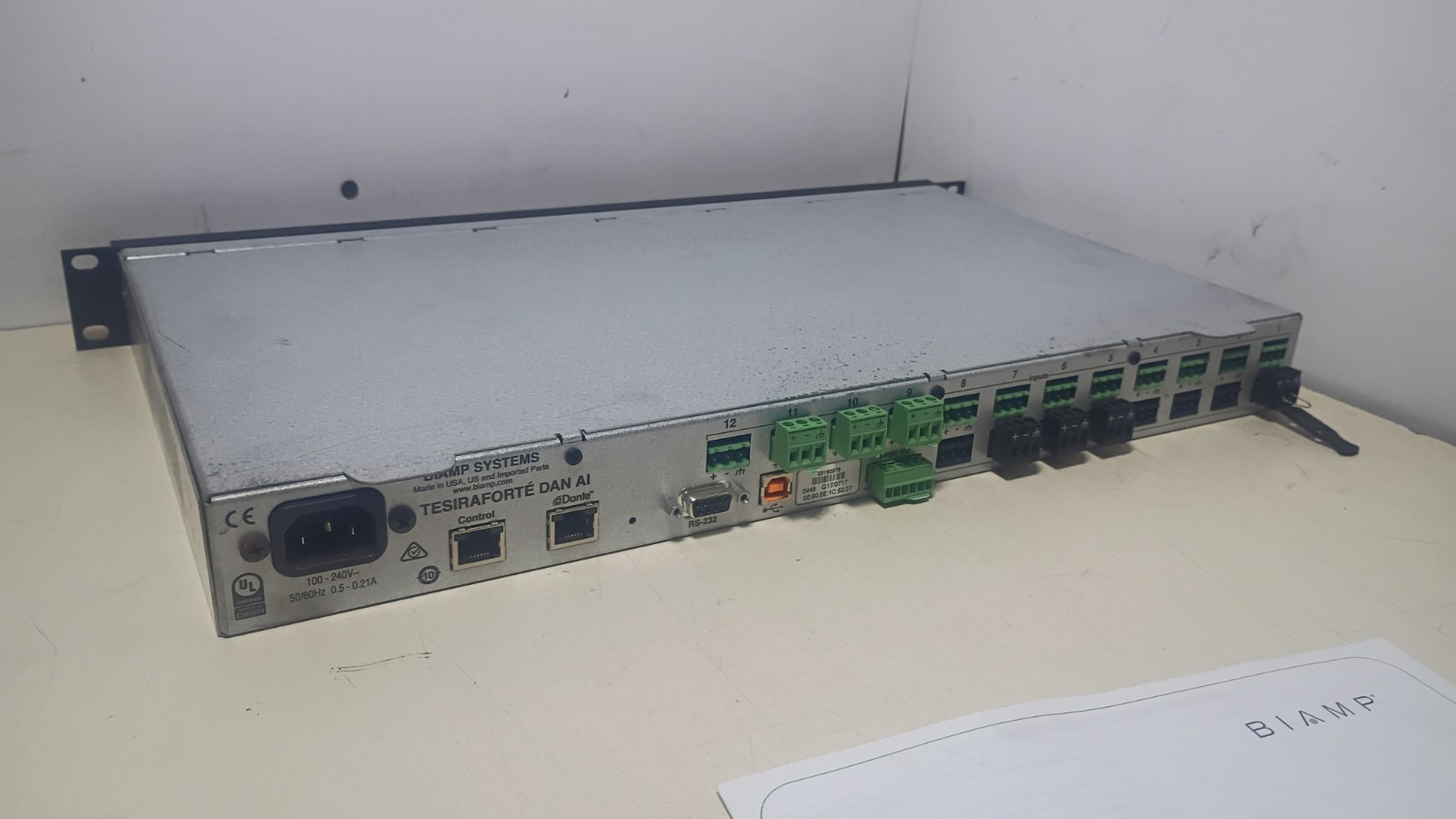 Clean, Working BIAMP Tesira Forte Dan AI Digital Audio Signal Processor