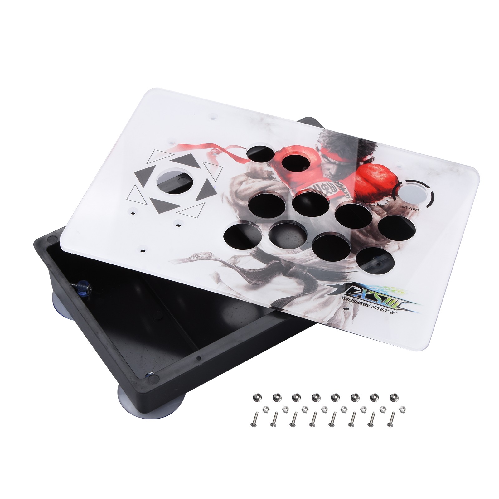 White Arcade Joystick Acrylic Panel+Case Game PC Rocker Joystick for Arcade de