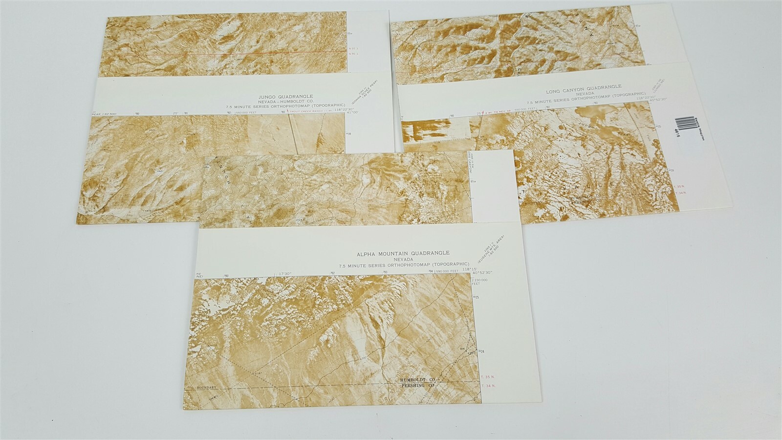 3 USGS orthophotomap topographic - Nevada Long Canyon Juno Alph mtn