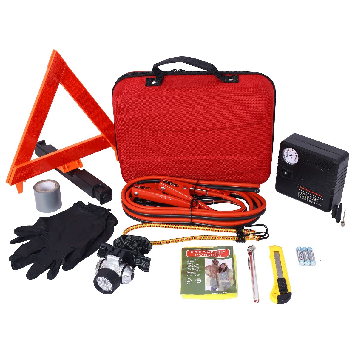 Auto Safety Emergency Kit Emergency Car Kit with Portable Air Compressor