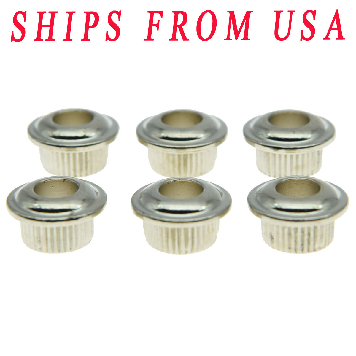 KAISH Metal Guitar Conversion Bushings Ferrules nickel for Vintage Tuning Keys