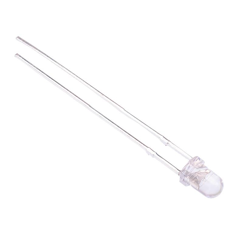 100 x Red 3mm Water Clear LED 2200mcd 30°