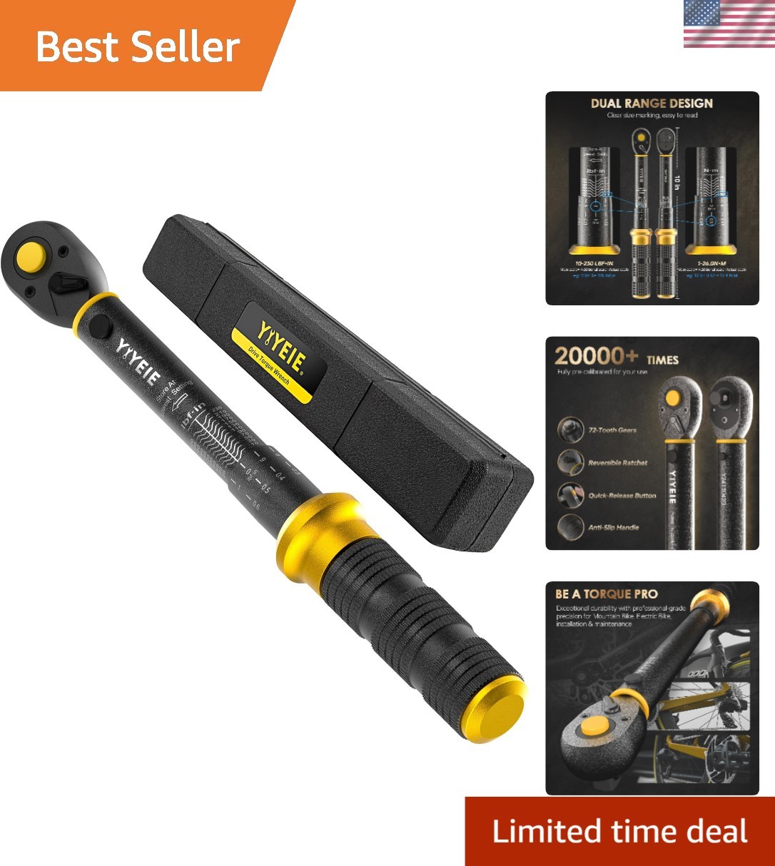 10-230 in.lb Mechanical Torque Wrench | Lightweight & Reliable for DIY Projects