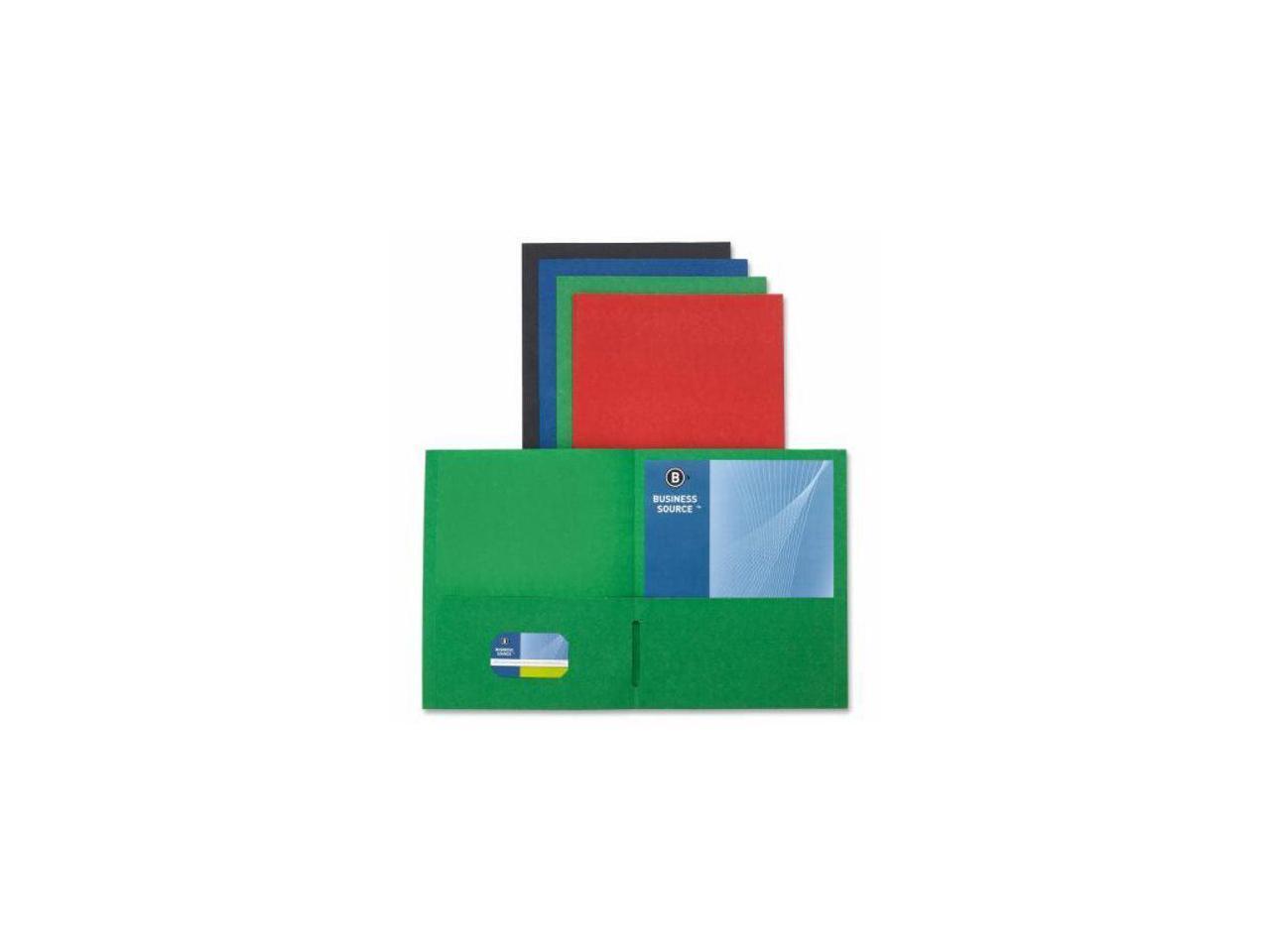 Business Source 2-Pocket Folders 125 Sht Cap Letter 12"x9" 25/BX AST 78502