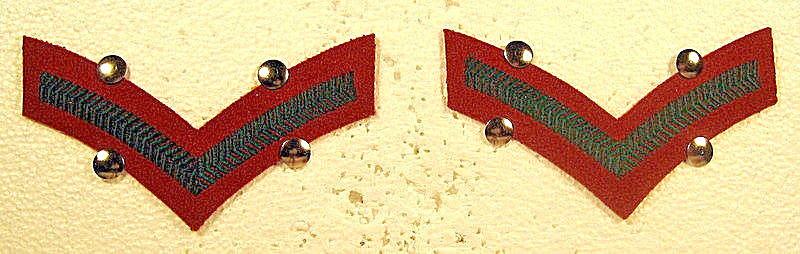British Commonwealth Military Rank Cloth Lance Corporal Stripes Insignia Pair