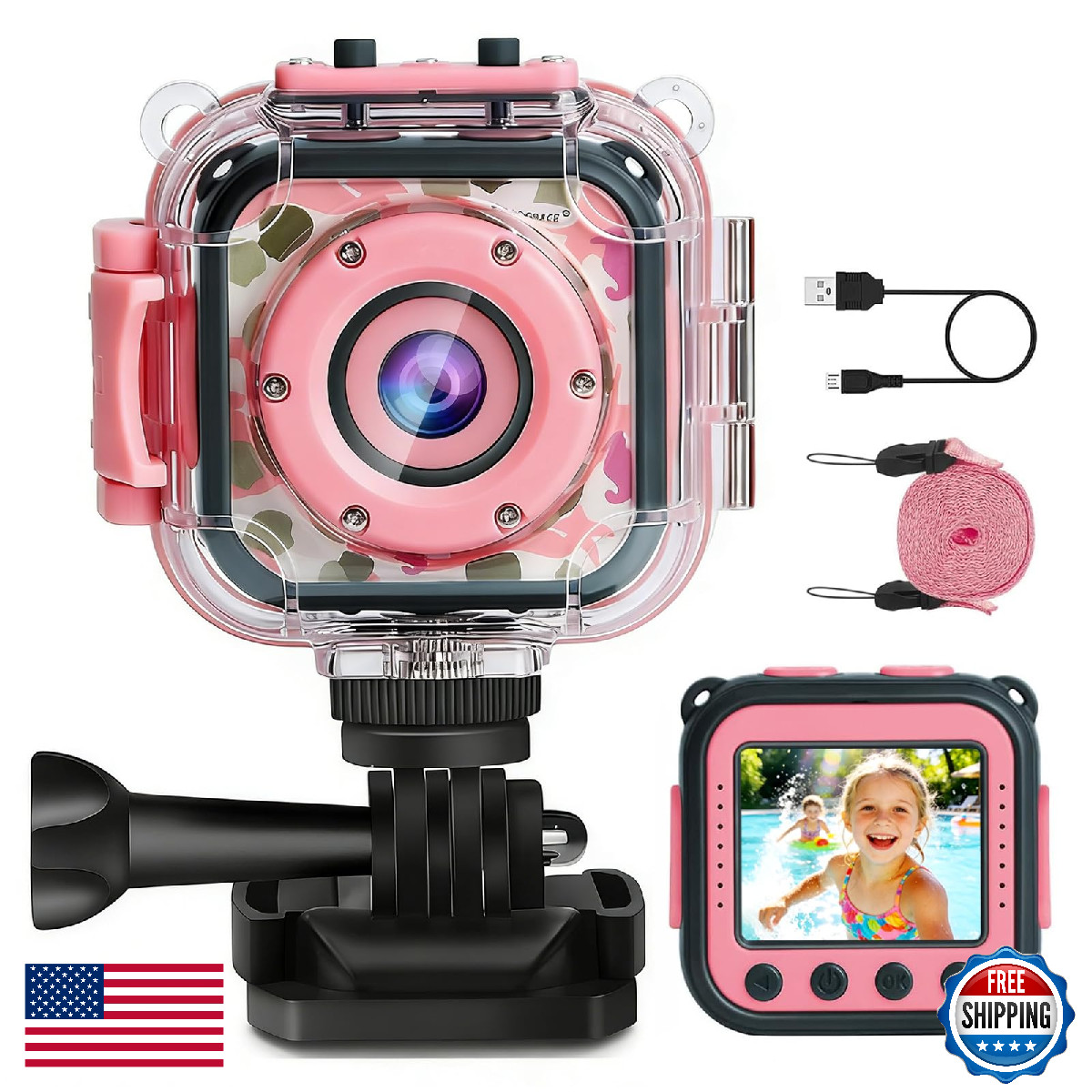Prograce Kids Underwater Toy - Action For Girls Ages 3-12 1080P