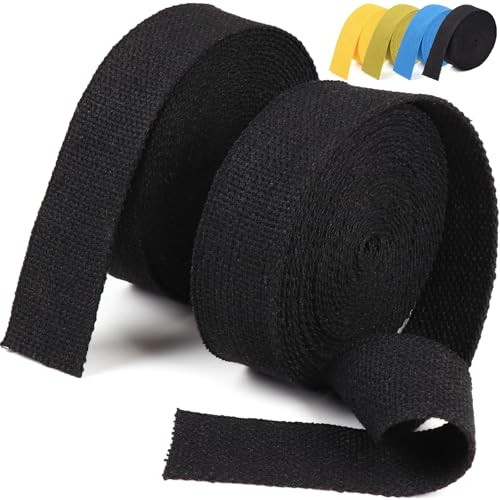 Heavy Polycotton Black Webbing 1.5 Inch Belt black-1.5 inch-6 yards+6yards