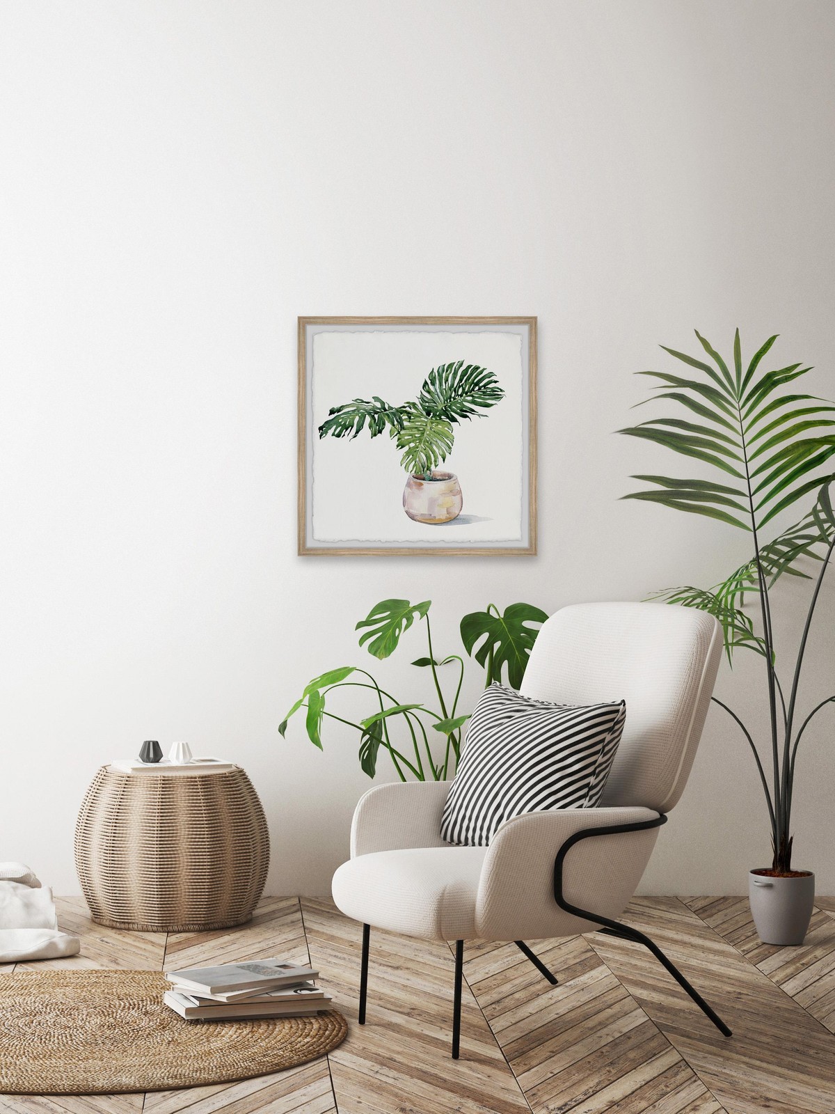 Marmont Hill Potted Monstera Deliciosa Framed Painting Print 12" x 12"