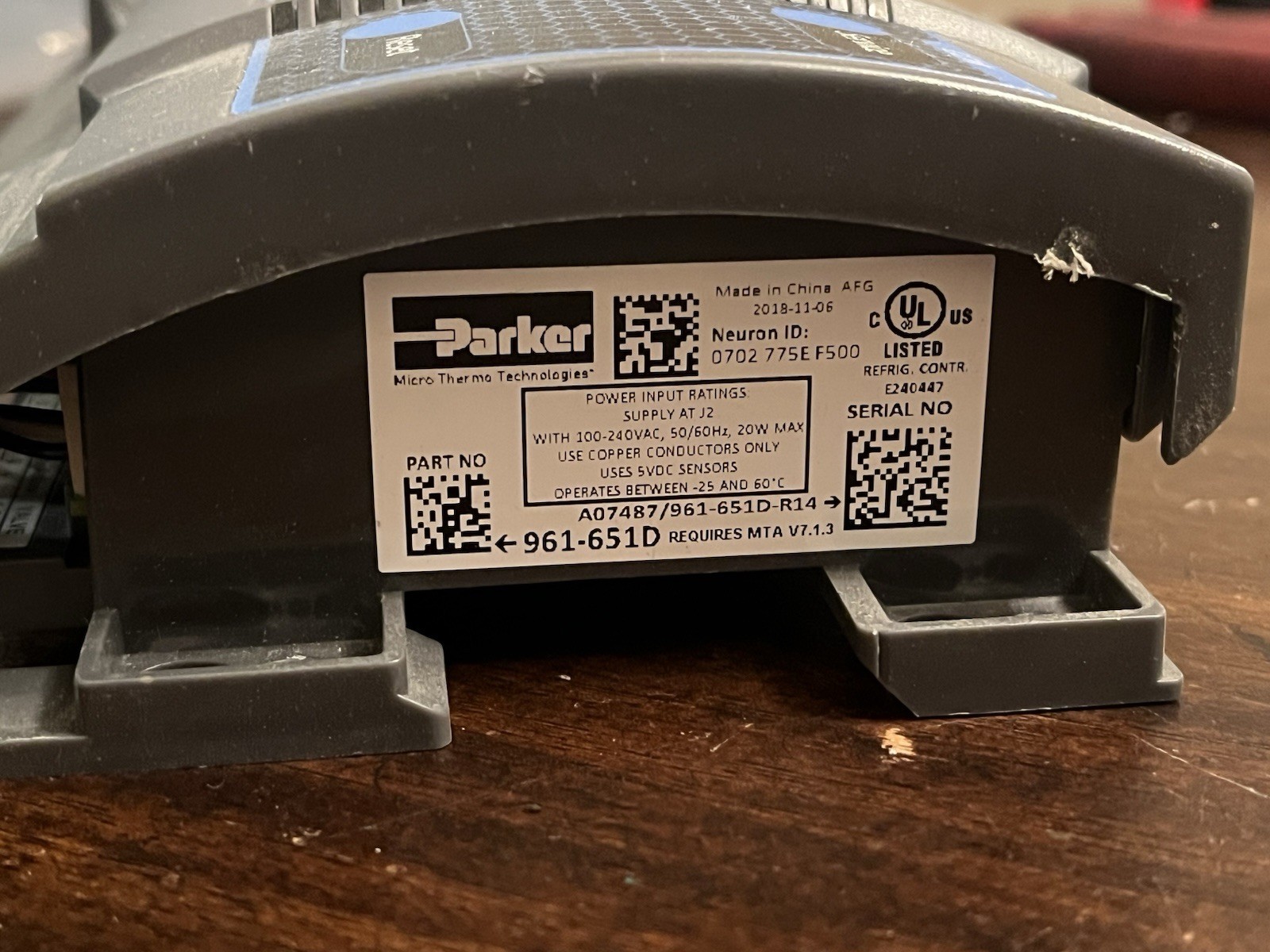 Parker Sporlan 961-651D-R14 Micro Thermo Technologies Case Controller