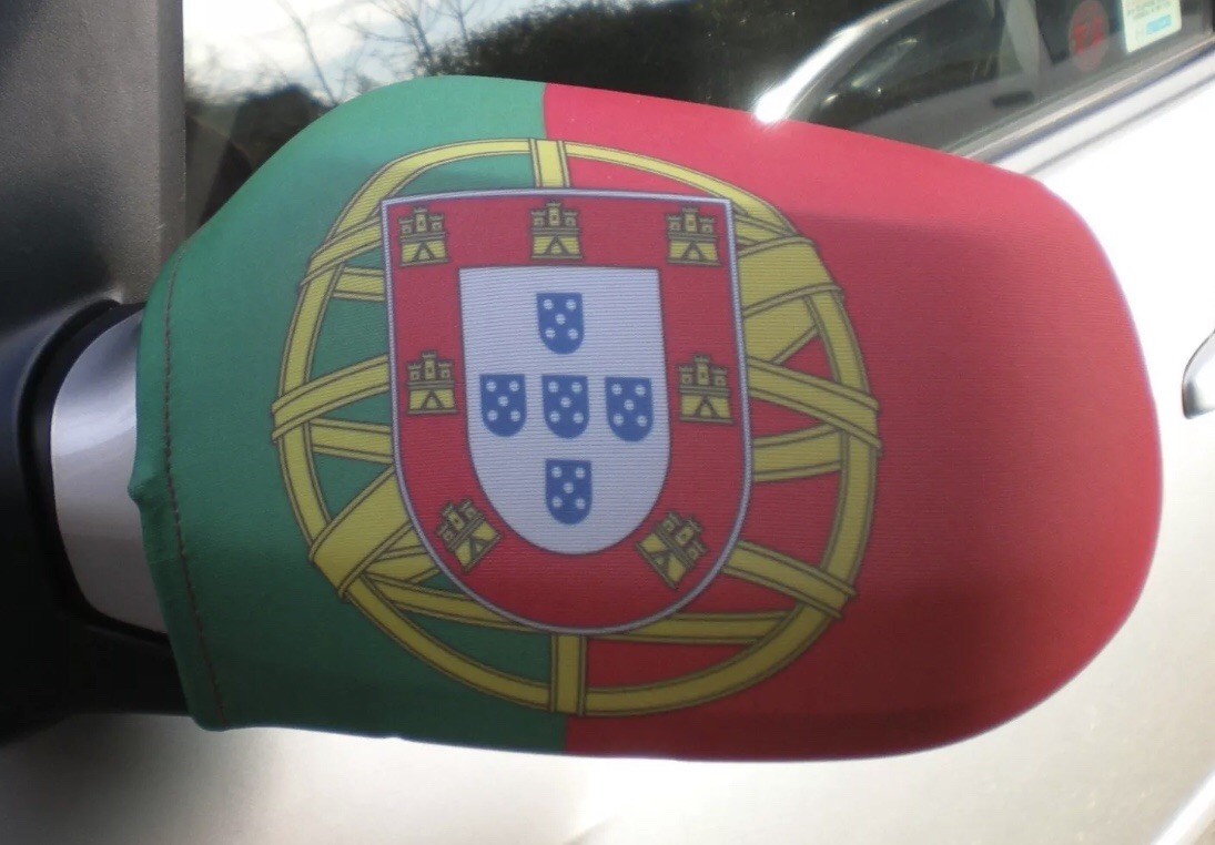 Portugal Flag Car Side Mirror Cover Portugal Set Of 2 - Can Serve As A Mask!!!