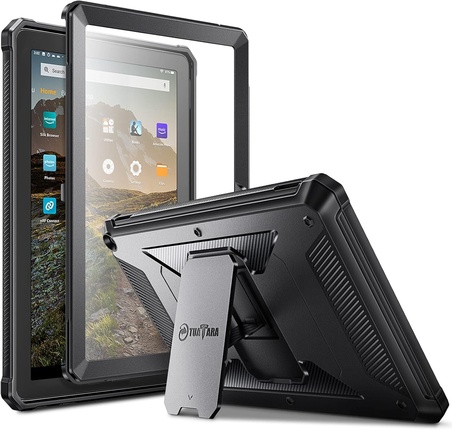Case for Amazon Fire HD 10 (11th Gen 2021) Rugged Unibody Hybrid Kickstand Cover