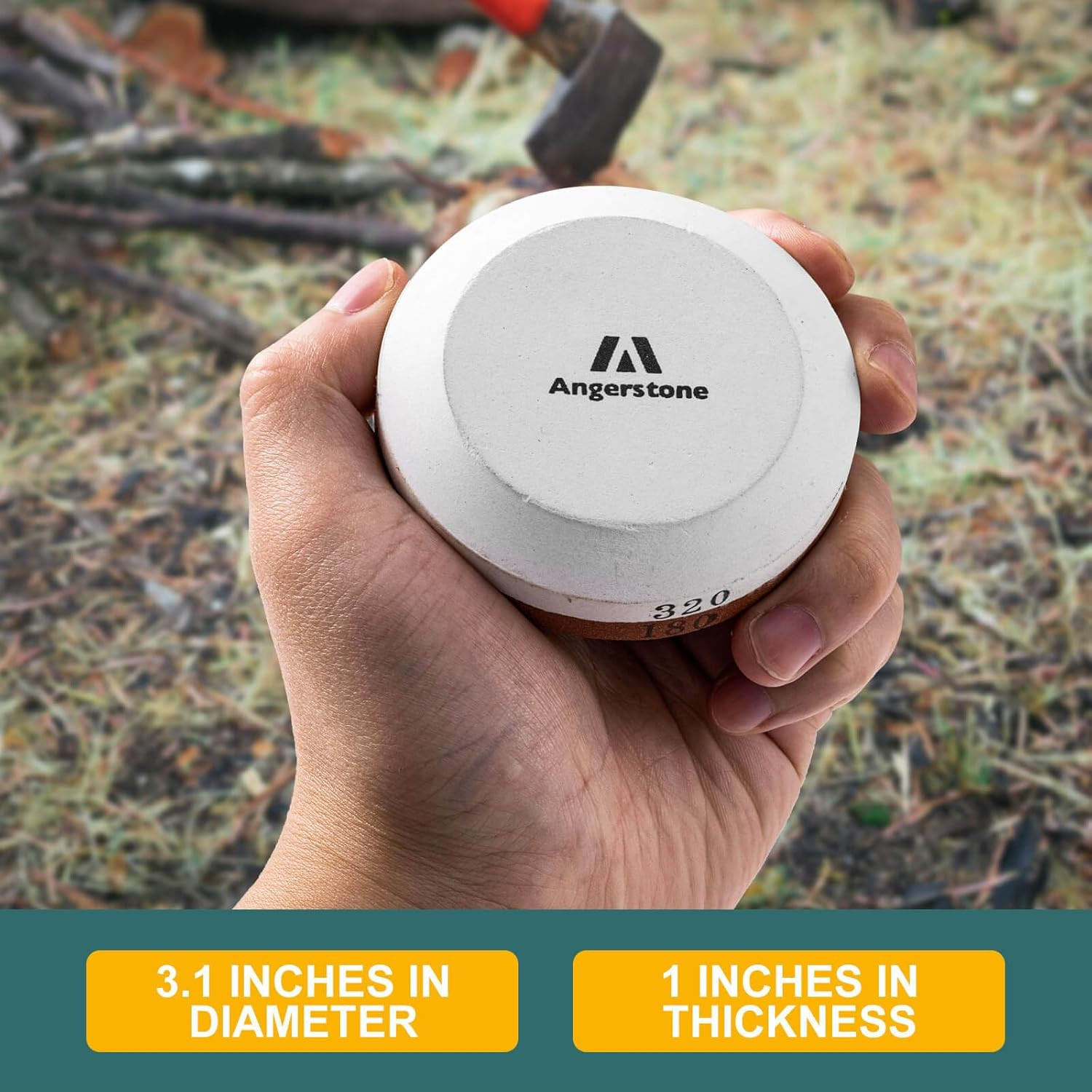Angerstone Axe Sharpener - Multipurpose Axe/Hatchet Sharpening Stone - Whetstone