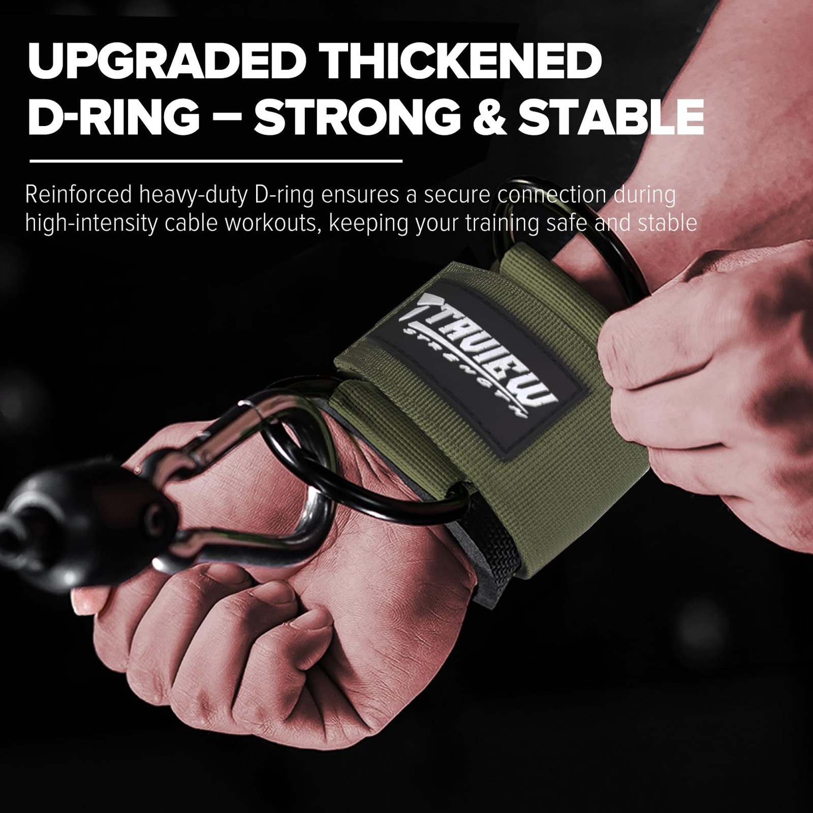 Cable Wrist Cuffs for Cable Machine Upper Body Workouts Green One Size