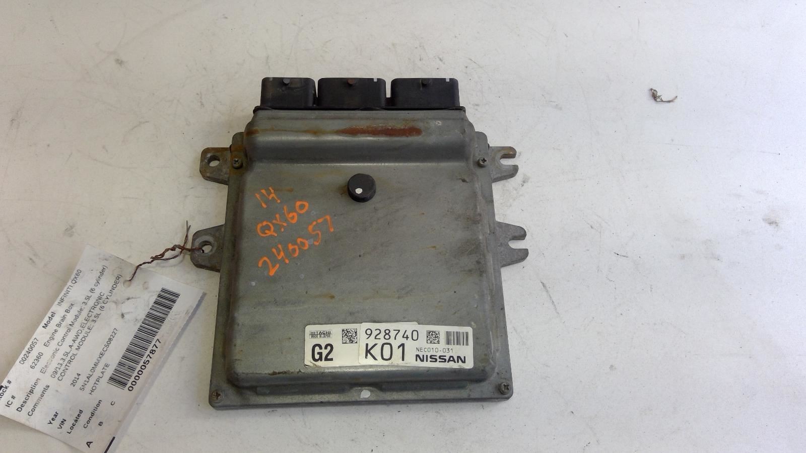 Engine ECM Electronic Control Module 3.5L Fits 14 INFINITI QX60 277976