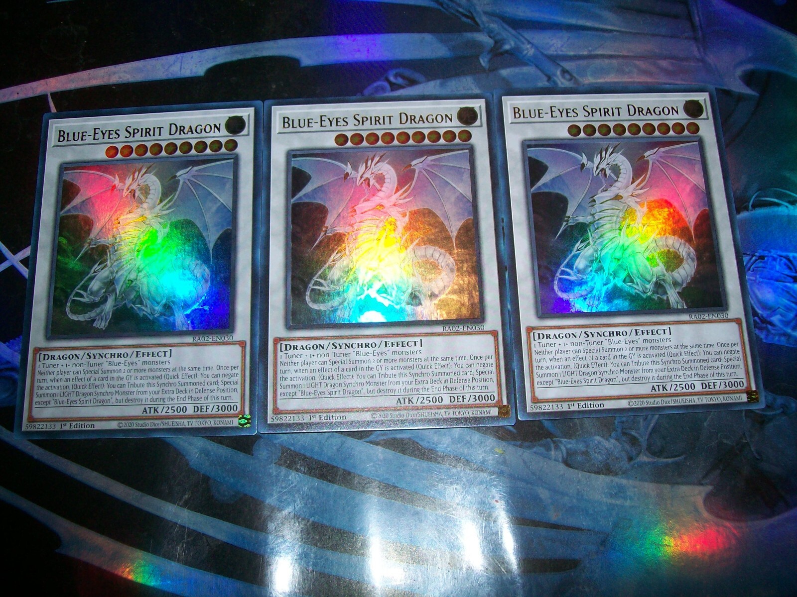 3x Blue-Eyes Spirit Dragon 1st Edition Ultra Rare RA02-EN030 Yu-Gi-Oh!
