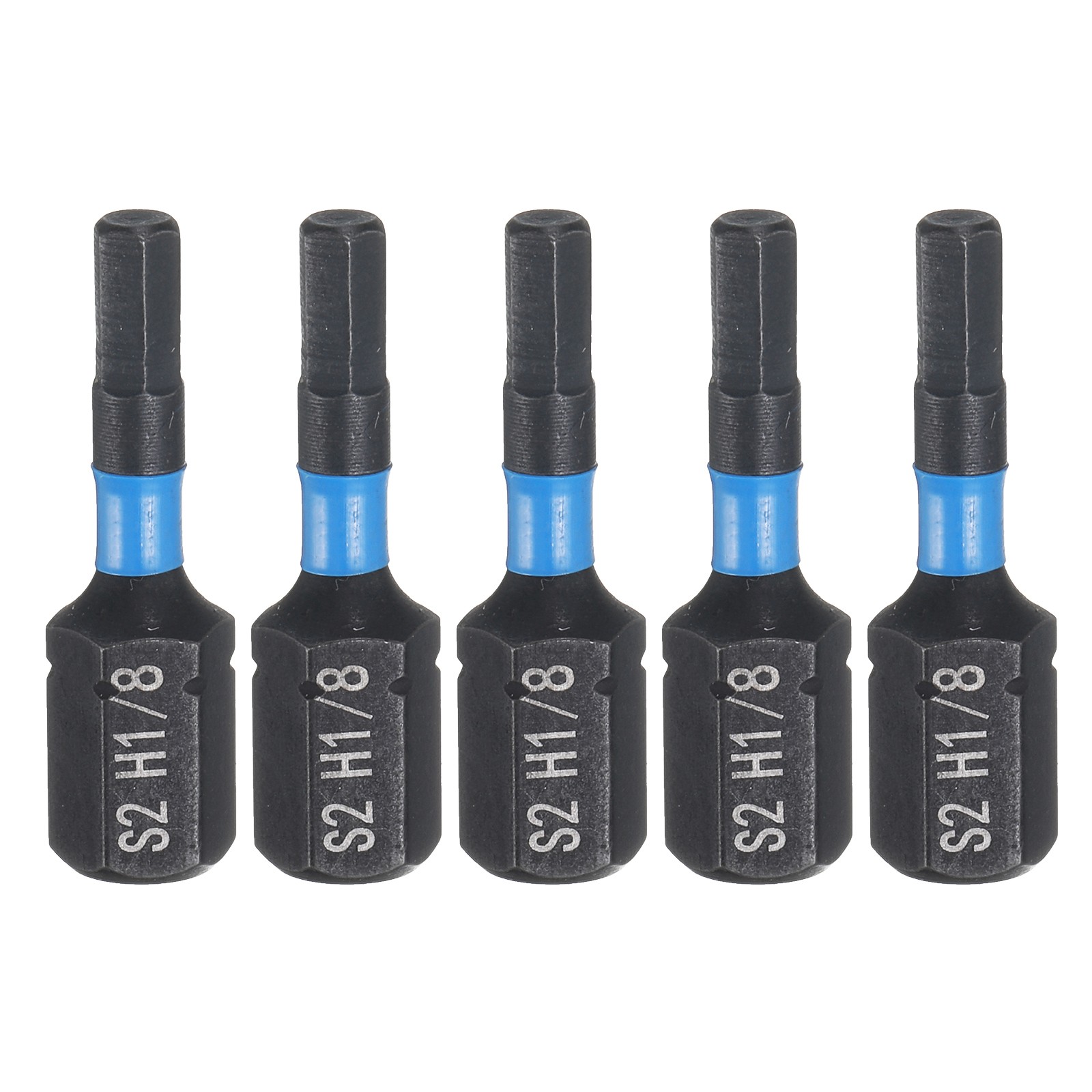 5pcs H1/8 Magnetic Hex Screwdriver Bit 1/4" Hex Shank 25mm/1" Length S2 Steel