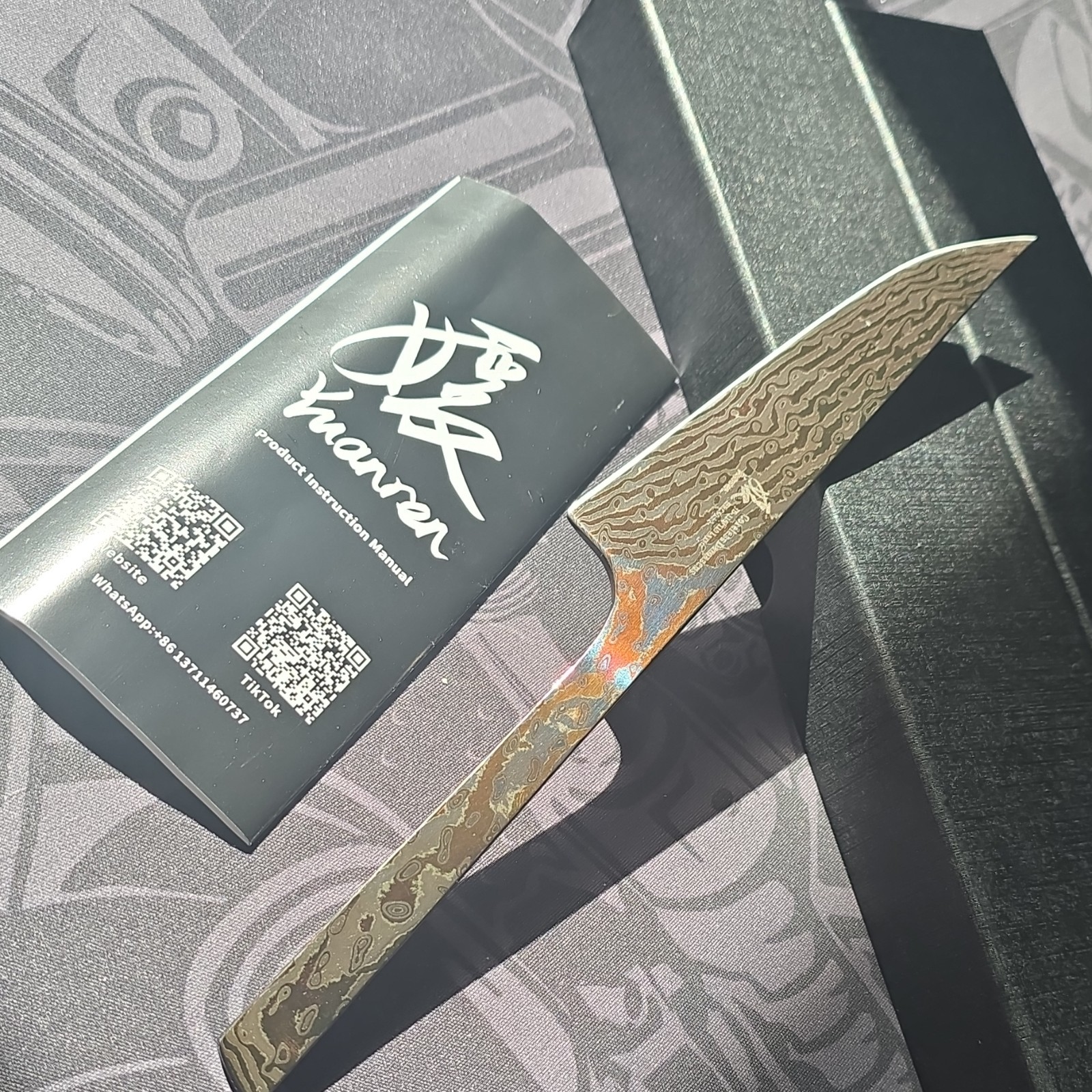 Yuanren 10" Patina-Blue High Carbon Steel Kitchen knife