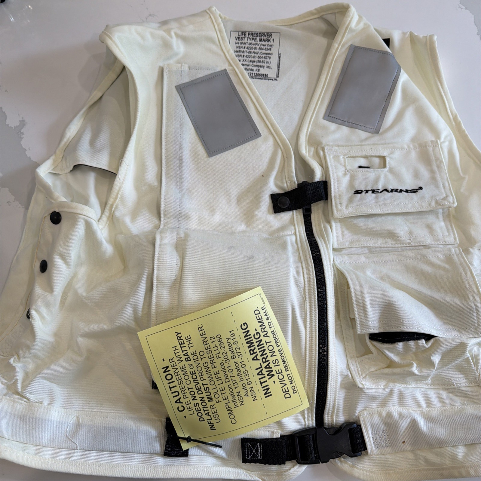 Sterns Flight Deck Life Vest White XXL MK 1 Shell Only