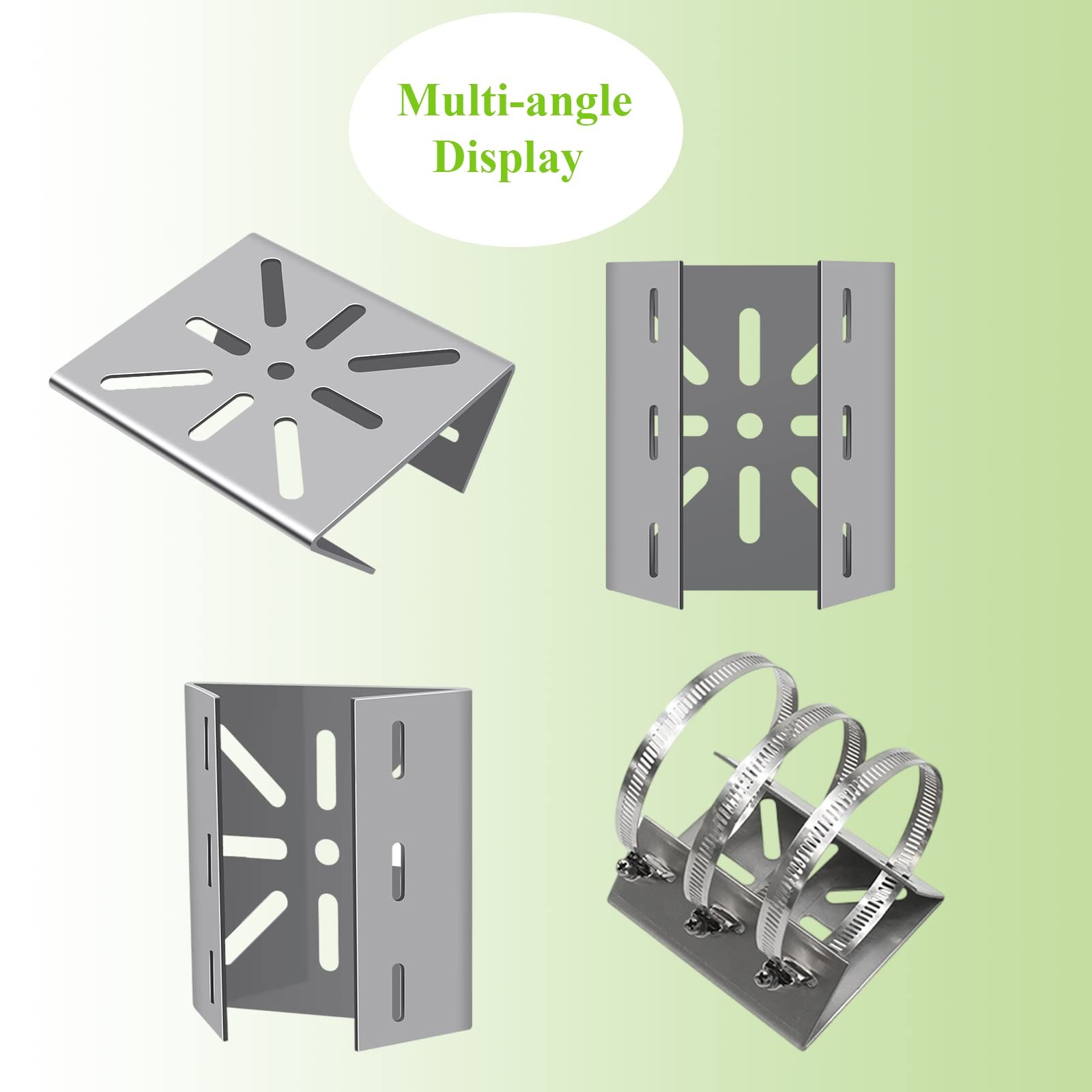Lighfast Universal Wall Mounting Bracket with 3 Loops, 1Pack, Silver