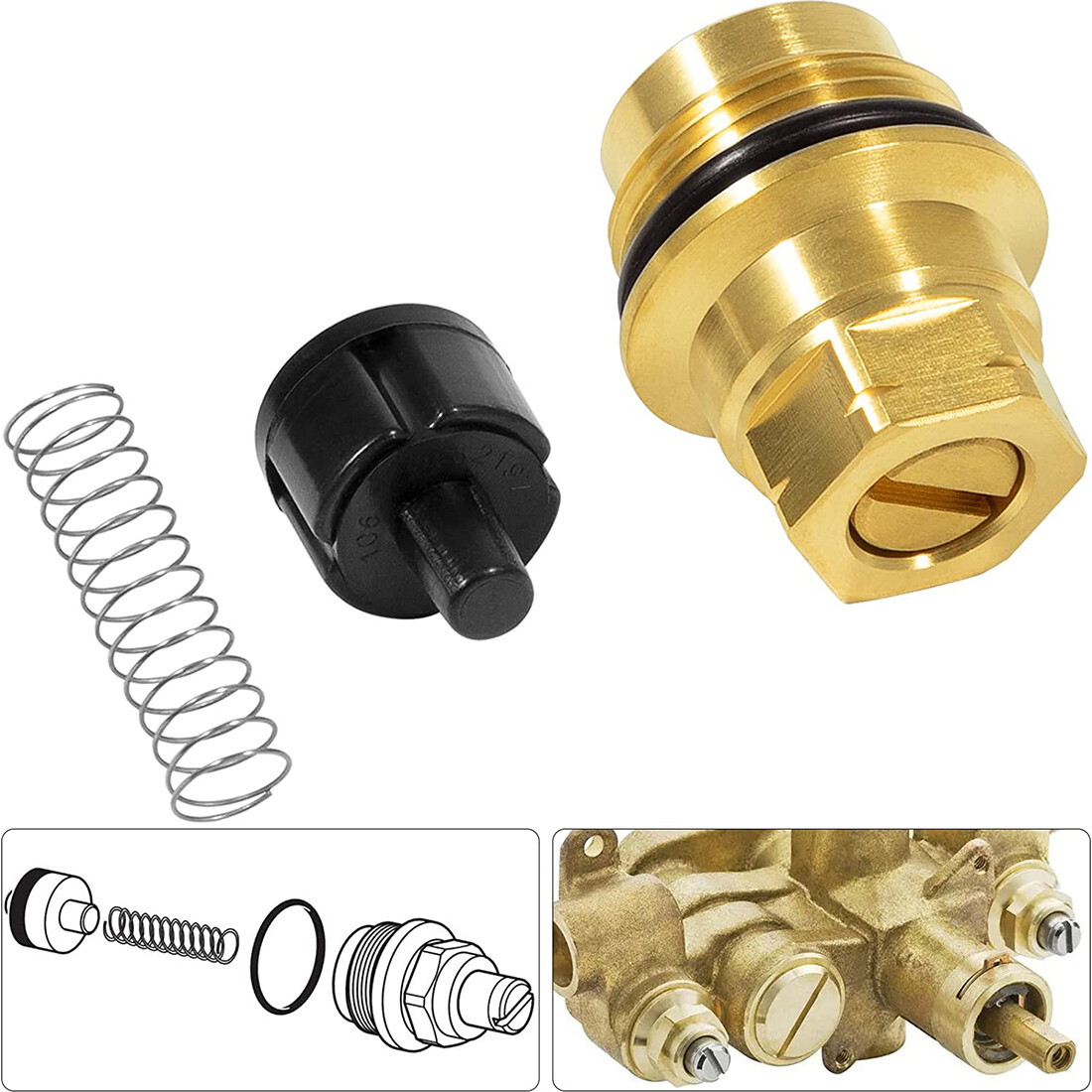 12318 Stop Check Valve Kit Fits Moen Legend One-Handle Tub Shower Faucets Montic