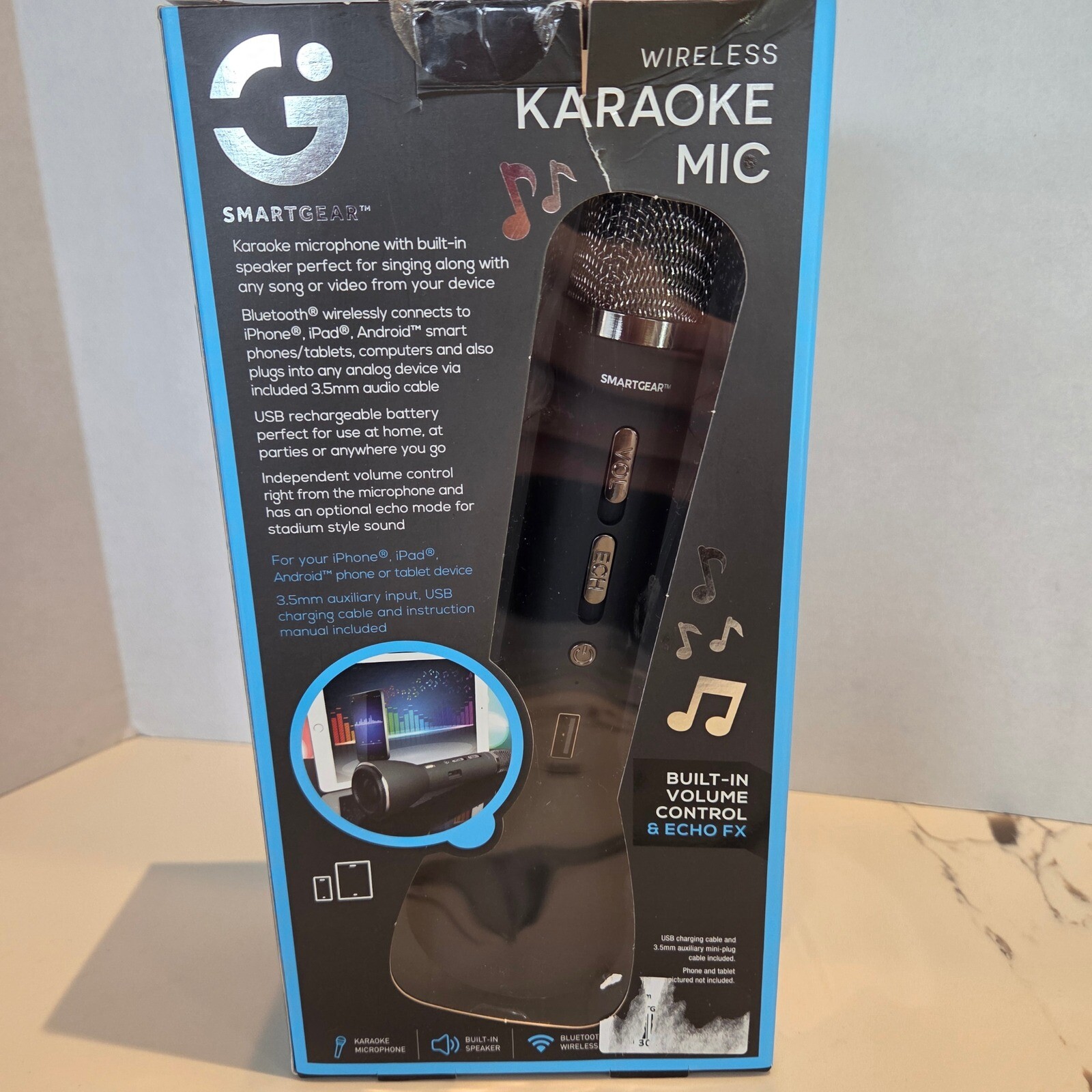 SmartGear Wireless Karaoke Microphone Built-in Speaker Bluetooth Rechargeable
