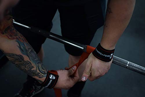 Lifting Wrist Straps for Weightlifting, Bodybuilding, Powerlifting, Red