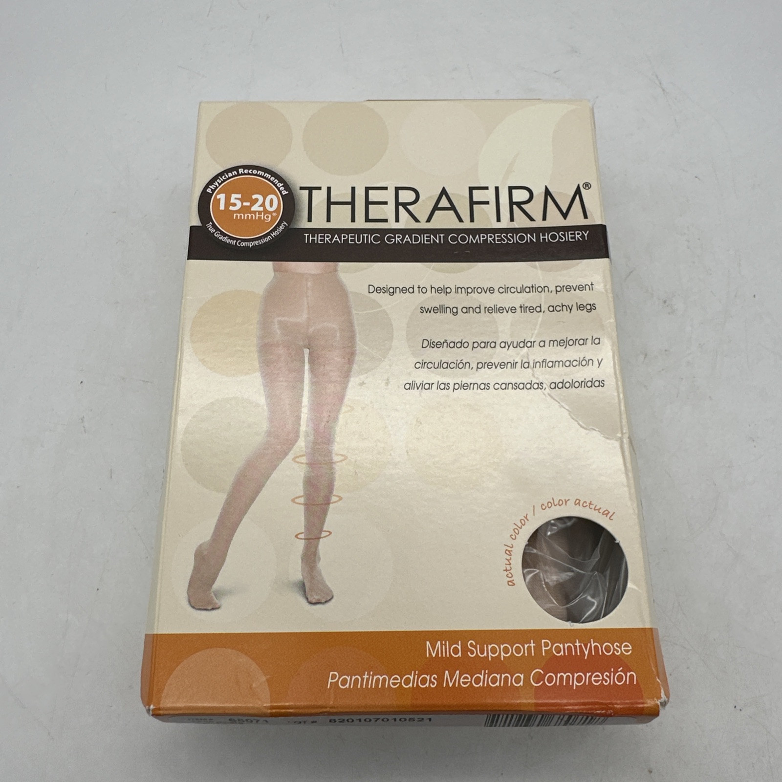 Therafirm Sheer Support Pantyhose, CT, Medium 15-20mmHg (Natural) New Open Box