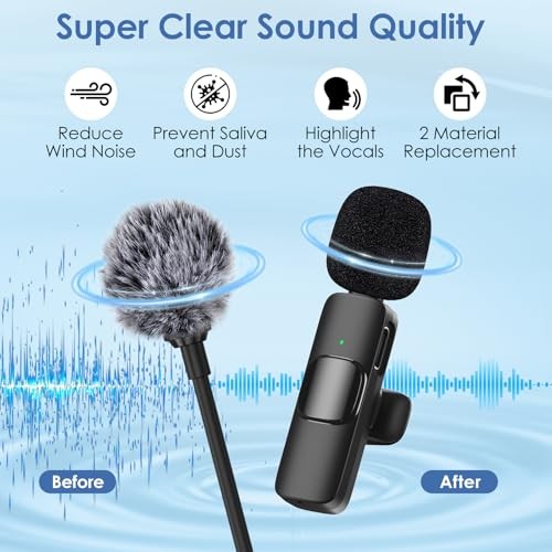 9 Pcs Mini Wireless Foam Microphone, Lavalier Microphone Windscreen 9PC Black